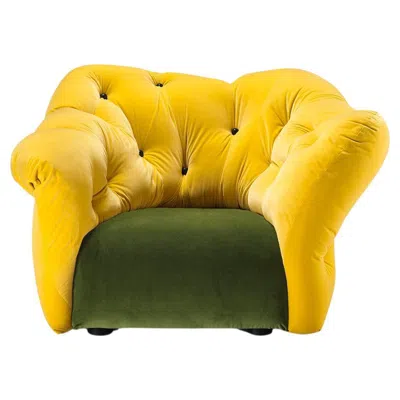 Pre-owned Gaetano Pesce Nubola 133 Velvet Sofa In Yellow-musk By
