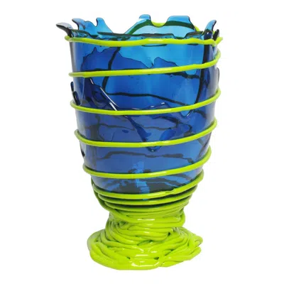 Pre-owned Gaetano Pesce Pompitu Ii Vase L Resin Blue Acid Green