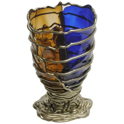 Pre-owned Gaetano Pesce Pompitu Ii Vase L Resin Blue Brown Bronze