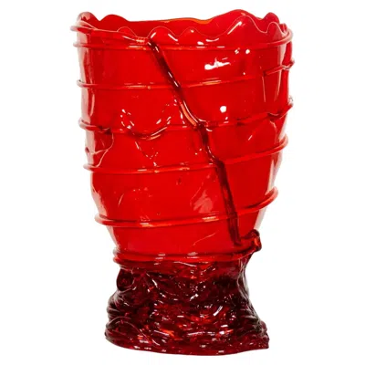 Pre-owned Gaetano Pesce Pompitu Ii Vase (large), Clear Red And Matte Red By
