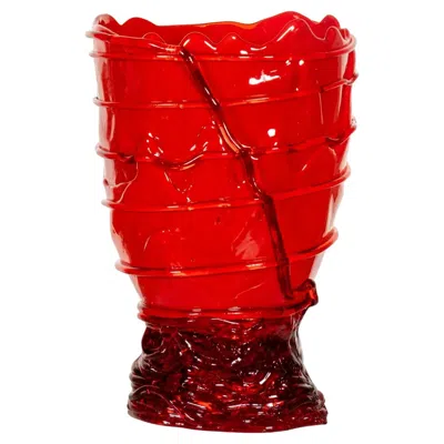 Pre-owned Gaetano Pesce Pompitu Ii Vase (large), Clear Red And Matte Red By