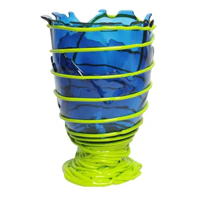 Pre-owned Gaetano Pesce Pompitu Ii Vase M Resin Blue Acid Green