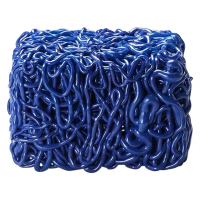 Pre-owned Gaetano Pesce Senzafine Pouf In Polyurethane Blue By