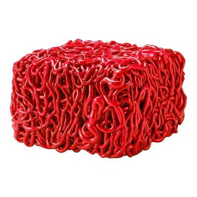Pre-owned Gaetano Pesce Senzafine Pouf In Polyurethane Red By