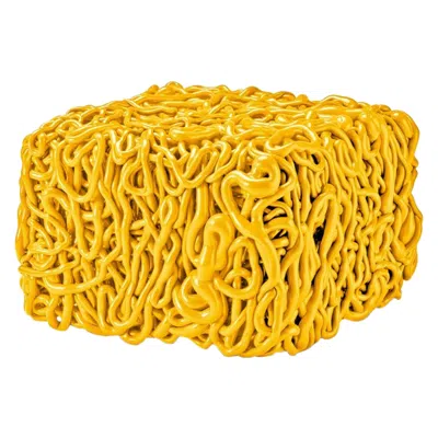 Pre-owned Gaetano Pesce Senzafine Pouf In Polyurethane Yellow By