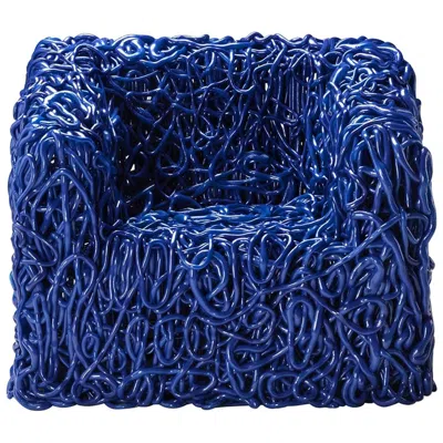 Pre-owned Gaetano Pesce Senzafine Seat Armchair In Polyurethane Blue By