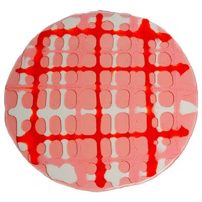 Pre-owned Gaetano Pesce Set Of 4 Tartan Placemats Light Pink, Matt Pink, Orange, White By Paola Navone