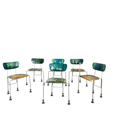 Pre-owned Gaetano Pesce Set Of 6 Post Modern  "543 Broadway" Chairs For Bernini, 1993 In Gray