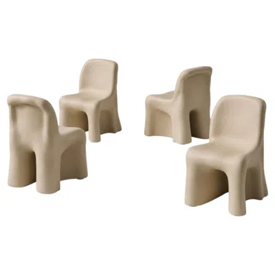 Pre-owned Gaetano Pesce Set Of Four  �dalila� Beige Armless Outdoor Chairs For Cassina In Brown