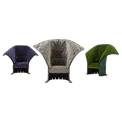 Pre-owned Gaetano Pesce Set Of Three Feltri Felt Chair For Cassina In Black