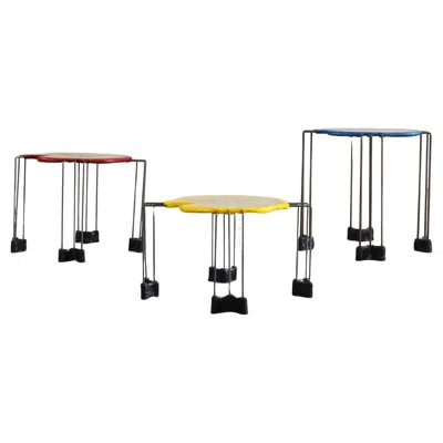 Pre-owned Gaetano Pesce Set Of Three Nesting Play Tables In Resin By Fish Design 1999 In Black