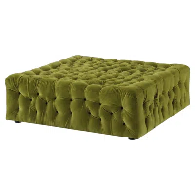 Pre-owned Gaetano Pesce Square Capitonn� Ottoman La Michetta Pouf By  For Meritalia Velvet In Brown