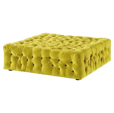 Pre-owned Gaetano Pesce Square Capitonn� Ottoman La Michetta Pouf By  For Meritalia Velvet In Brown