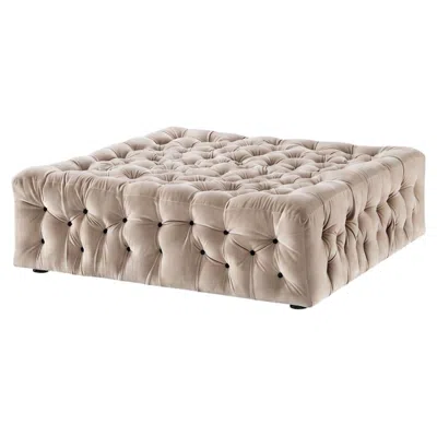 Pre-owned Gaetano Pesce Square Capitonn� Ottoman La Michetta Pouf By  For Meritalia Velvet In Brown