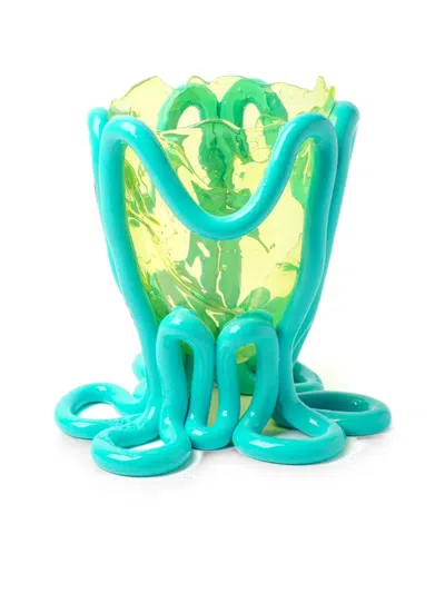 Gaetano Pesce Summer Wavy-edge Vase In Green