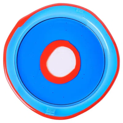 Pre-owned Gaetano Pesce Try-tray Round Medium Celestial Blue, Terracotta