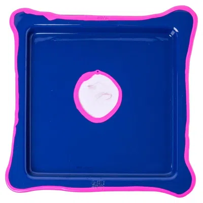 Pre-owned Gaetano Pesce Try-tray Square Medium Tray Blue Fluo Fuchsia
