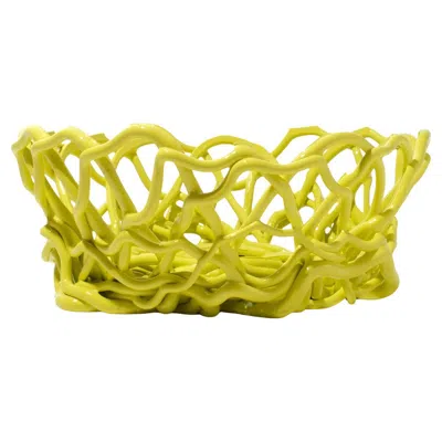 Pre-owned Gaetano Pesce Tutti Frutti Ii Basket Xxl Resin Fluo Yellow