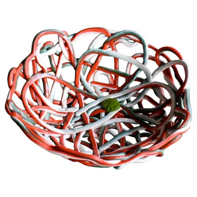 Pre-owned Gaetano Pesce Unique  For Fish Design “tutti Frutti” Large Resin Bowl, 1990s In Brown