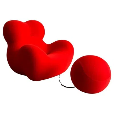 Pre-owned Gaetano Pesce Up 5  By  For B&b Italia Red Armchair With Ottoman 1970s