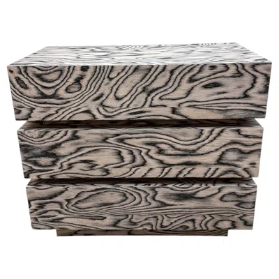 Pre-owned Gaetano Pesce Vintage 1980s Postmodern Grey Three Drawer Dresser Tall Boy In Gray
