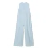 Gaffer&fluf Women's Blue V Neck Oversize Jumpsuit In Blue