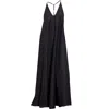 Gaffer&fluf Women's Deep Back A-line Maxi Dress-black In Black