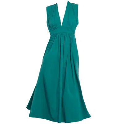 Gaffer&fluf Women's Gathered Midi Dress-emerald Green