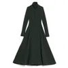 Gaffer&fluf Women's Green Princess Cut Jersey Coat - Khaki In Green