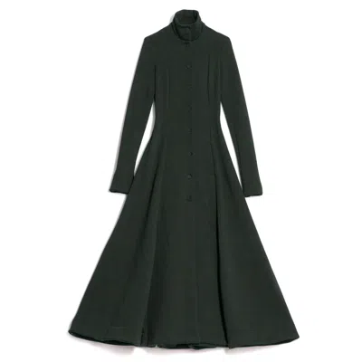 Gaffer&fluf Women's Green Princess Cut Jersey Coat - Khaki
