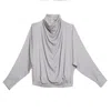 Gaffer&fluf Women's Grey Oblique Draped Turtleneck In Grey
