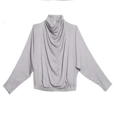 Gaffer&fluf Women's Grey Oblique Draped Turtleneck