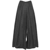 Gaffer&fluf Women's High Waist Elastic Wide-leg Pants - Dark Grey