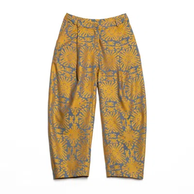 Gaffer&fluf Women's Yellow / Orange Pleated Low Croch Slouchy Pants In Yellow/orange