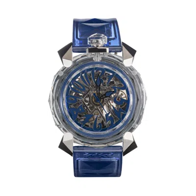 Gagà Milano Gaga Milano Crystal Quartz Men's Watch 8060cy03sgsrbl0 In Blue