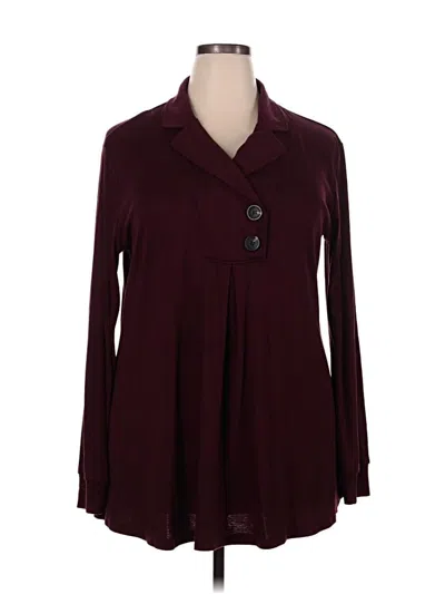Pre-owned Gaharu Long Sleeve Blouse In Burgundy