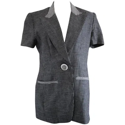 Pre-owned Gai Mattiolo 1990s  Black & White Pied De Poule Jacket