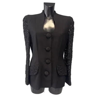 Pre-owned Gai Mattiolo Couture Black Wool Jacket, 1980s Excellent Condition