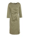 Gai Mattiolo Gm Woman Midi Dress Beige Size 10 Polyester, Polyamide, Elastane In Green