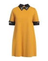 Gai Mattiolo Gm Woman Mini Dress Marigold Size 10 Viscose, Polyamide, Elastane, Polyester