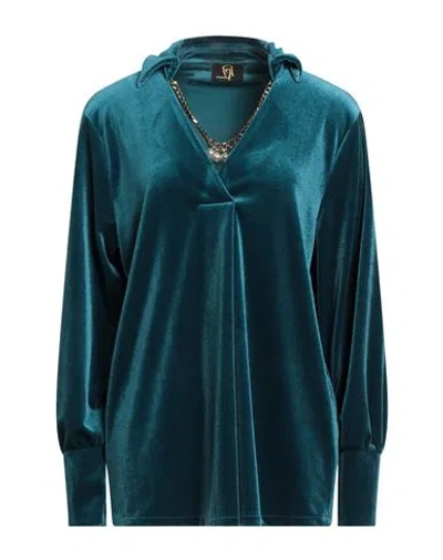 Gai Mattiolo Gm Woman Top Deep Teal Size 14 Polyester, Elastane