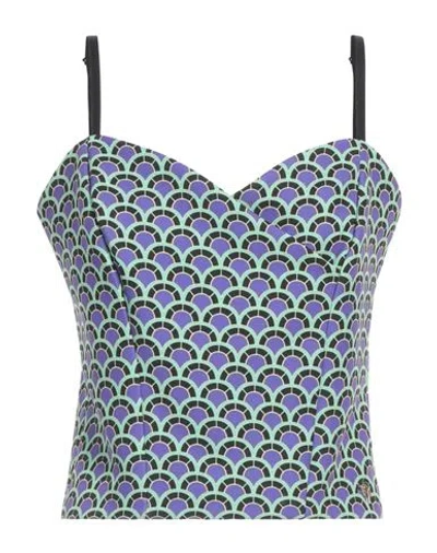 Gai Mattiolo Gm Woman Top Green Size 6 Polyester, Elastane