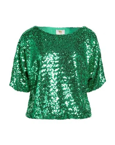 Gai Mattiolo Gm Woman Top Green Size 6 Polyester, Elastane
