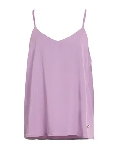 Gai Mattiolo Gm Woman Top Mauve Size 14 Polyester, Elastane In Purple