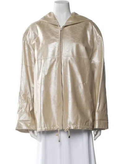 Pre-owned Gai Mattiolo Leather Evening Jacket In Neutral