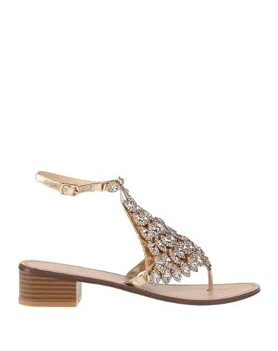 Gai Mattiolo Love To Love Woman Thong Sandal Gold Size 8 Synthetisches Material In Multi