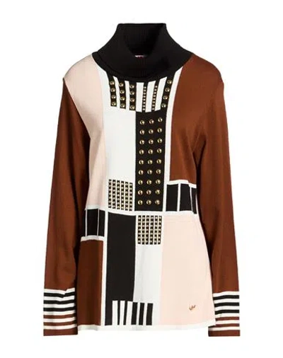 Gai Mattiolo Love To Love Woman Turtleneck Brown Size M Wool, Acrylic