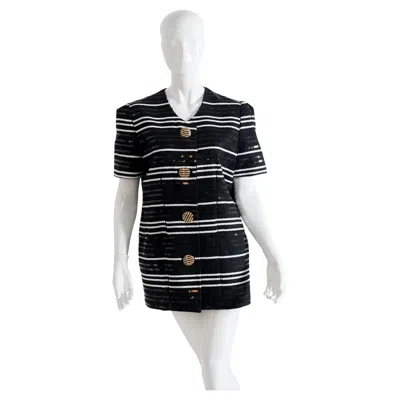 Pre-owned Gai Mattiolo Vintage Black And White Blazer