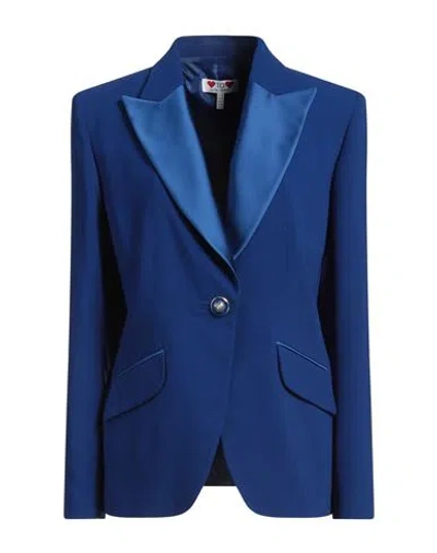 Gai Mattiolo Woman Blazer Bright Blue Size 14 Polyester In Blue
