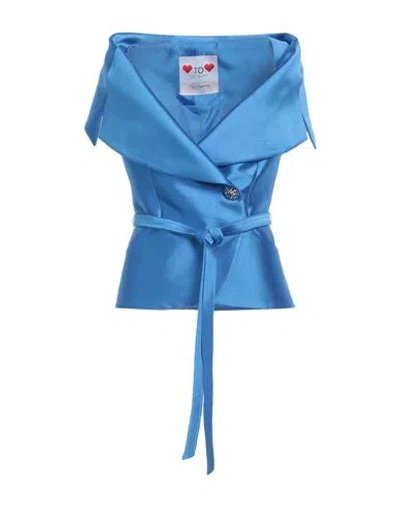 Gai Mattiolo Woman Blazer Bright Blue Size 8 Polyester